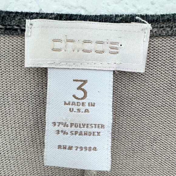 Chico's Womens Pullover Top Blouse Size XL Rhinestone Paisley Made In USA - Picture 2 of 7